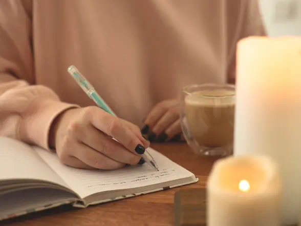 A calming writing ritual setup for grieving pet parents