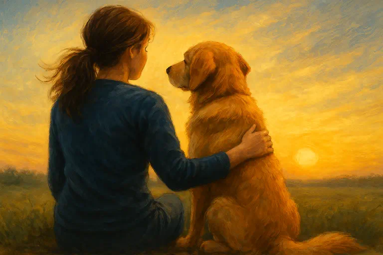 A girl and her dog showing the ties that never end