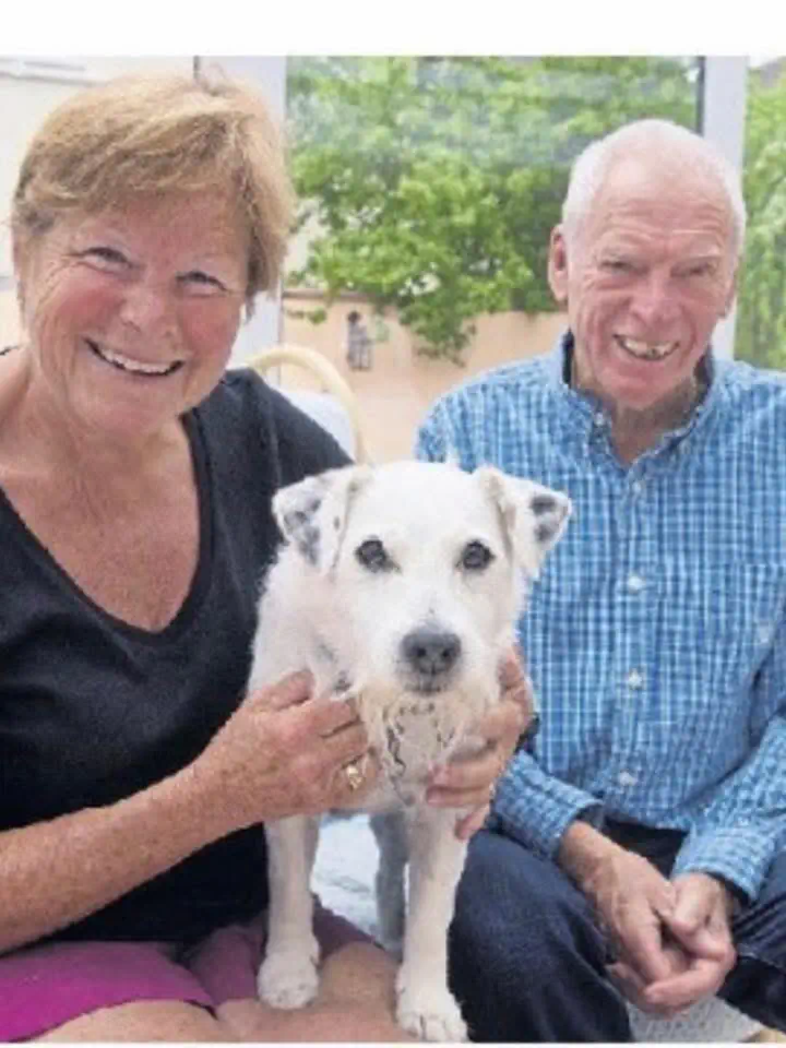 Charlie Dog, Charlie Man and Sal in a family portrait 